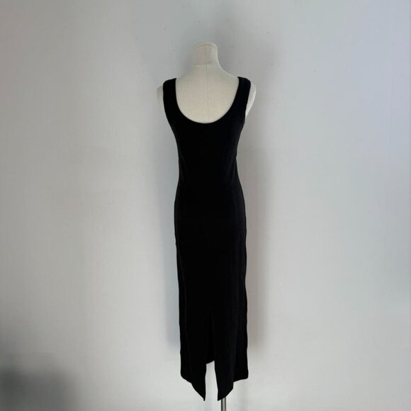 SoldOut.NYC Long Scoop It Up Dress | Black Ribbed Maxi | Womens Size Medium - Picture 3 of 5